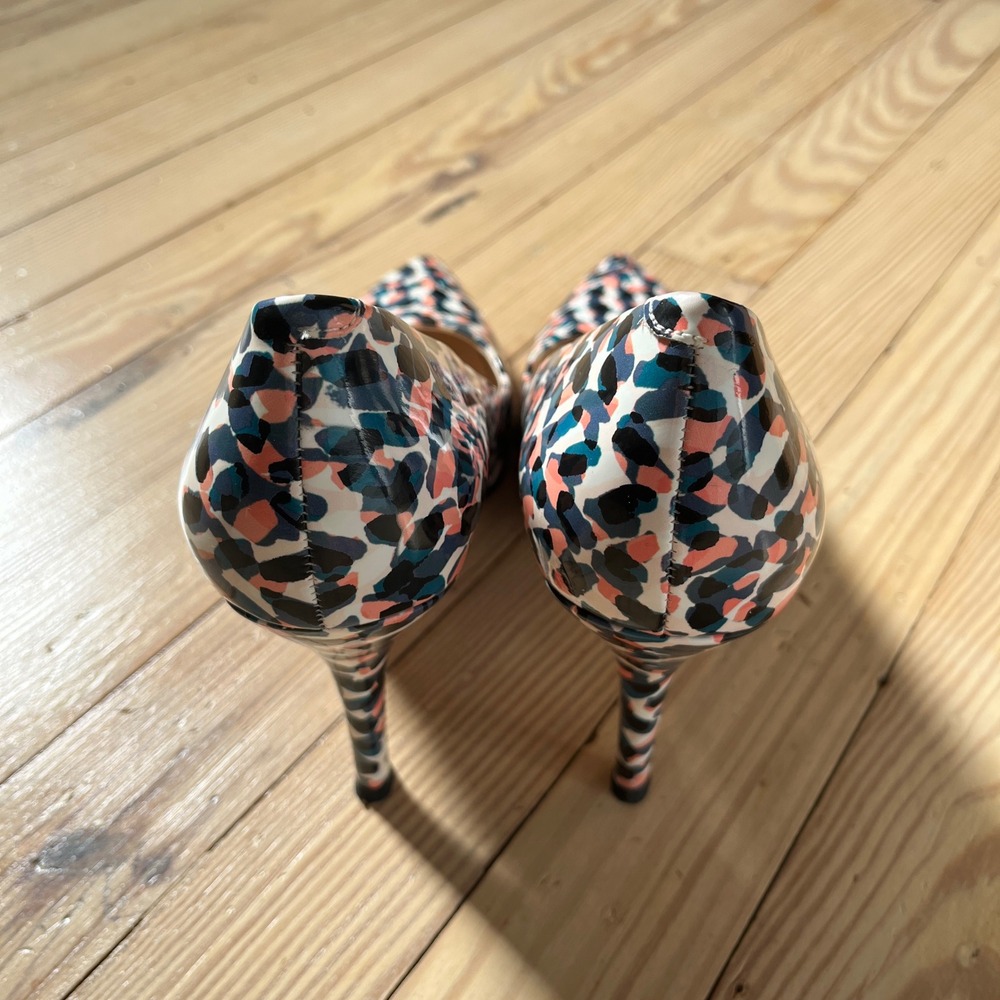 Nine West Flax Pumps Womens 10M Multi Color Abstract Animal Print Pointed Toe - Picture 6 of 8